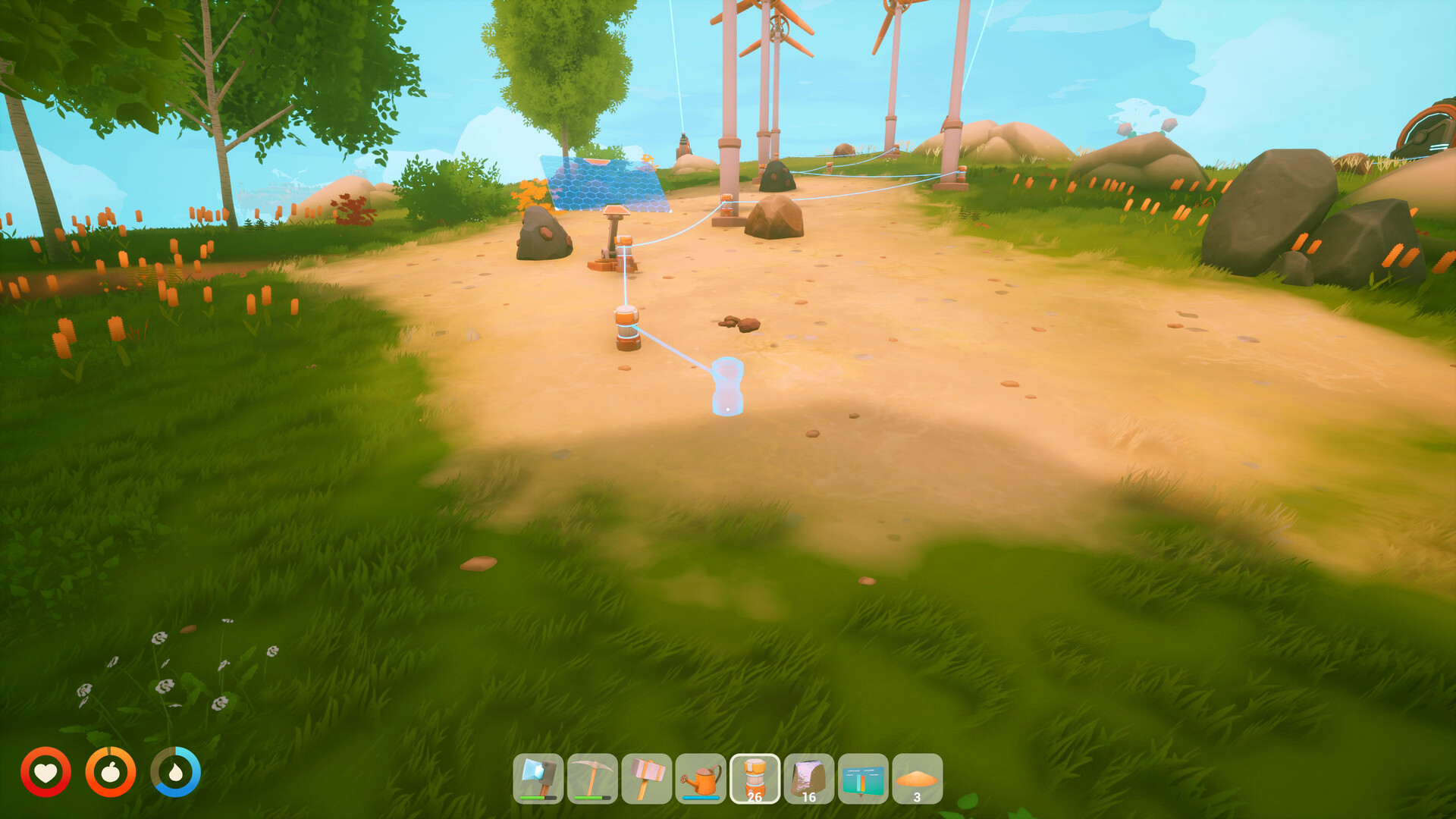 Solarpunk mid-game base